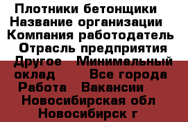 Плотники-бетонщики › Название организации ­ Компания-работодатель › Отрасль предприятия ­ Другое › Минимальный оклад ­ 1 - Все города Работа » Вакансии   . Новосибирская обл.,Новосибирск г.